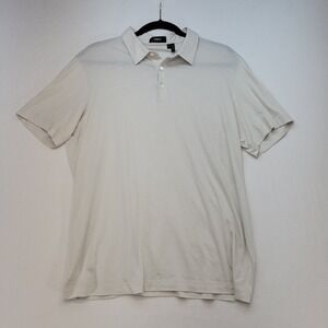 Theory Polo Shirt Mens Large Off-White Bron B Foundation Jersey Pima Cotton
